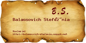 Balassovich Stefánia névjegykártya